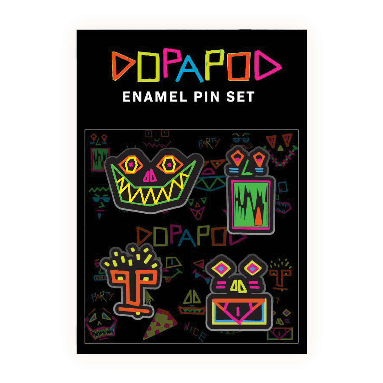 2023 Dopapod Tape Face Pin Pack Dopapod Official Merchandise